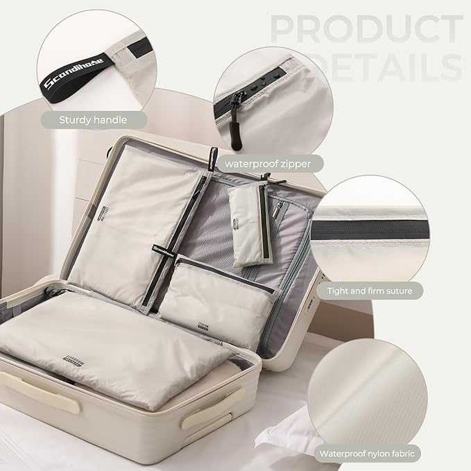 Packing Cubes for Travel Ultralight Luggage Organizer Bag Durable Travel Bags Waterproof Zipper Suitcase Bags Set for Travel Accessories and Essentials (4 Pack) (Grey)