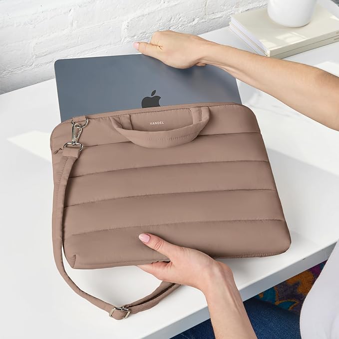 Vandel 15-16 inch Laptop Carrying Case Sleeve with Strap, Shoulder Bag with Handle, 16 in Laptop Computer Bag for Women, MacBook Air 15 Inch Carrying Case, MacBook Pro 16, 15.6 in HP, Dell Messenger