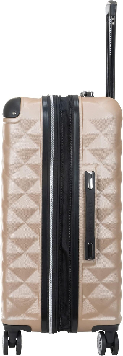 Kenneth Cole REACTION Diamond Tower Collection Lightweight Hardside Expandable 8-Wheel Spinner Travel Luggage, Rose Champagne, 24-Inch Checked