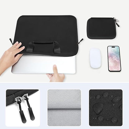MOSISO Laptop Case 16 inch, 15-15.6 inch Laptop Sleeve Bag Compatible with MacBook Pro 16, HP, Acer, Dell, Lenovo, ASUS, Neoprene Carrying Computer Bag with Handle&Detachable Small Case, Black