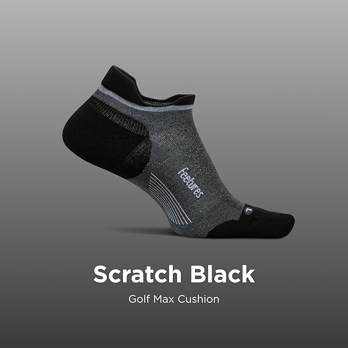 Feetures Elite Golf Max Cushion Tab Ankle Socks - Sport Sock with Targeted Compression