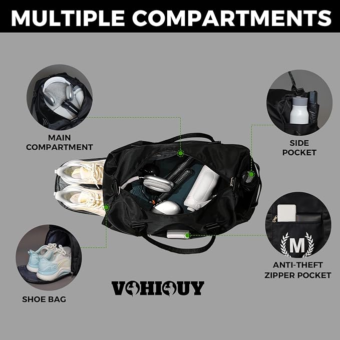 Gifts for men - Gym Bag for Men - Fitness Workout Sports Travel Duffle Bag with Wet Pocket & Shoes Compartment Father's day, Birthday or Anniversary for Men, Dark Green, GG100