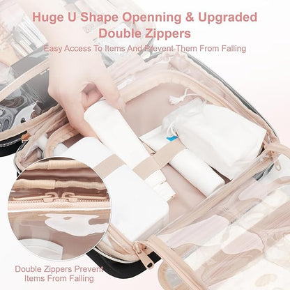 Everfun Hanging Travel Toiletry Bag Christmas Gifts for Women Traveling With Leakproof Compartment Makeup Cosmetic Organizer Dopp Kit Travel Accessories Essentials Must Have