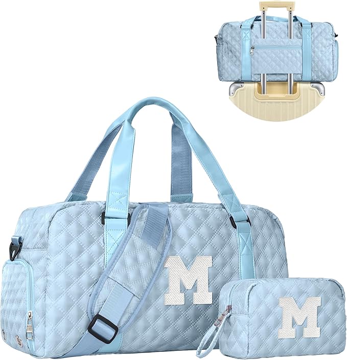 Personalized Duffle Bag Women Girls Gift: Letter Carry on bags, Dance Cheer bag Sports for Girl, Kid Gymnastics Bags, Birthday Gifts for Women Girls Kids Teens Mom Teacher