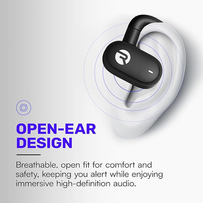 Raycon Fitness Open Earbuds – True Wireless Open Ear Bluetooth Headphones, Hook Design, IPX5 Water Resistant, 40 Hours of Battery Life (Black)