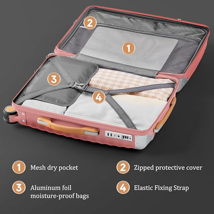 Joyway Carry On Luggage, 20 IN Suitcase Hardside Checked with TSA Lock (Rose Gold, 20'')