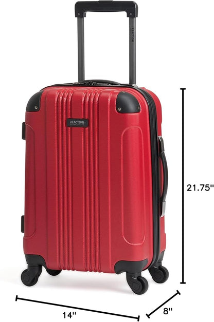 Kenneth Cole REACTION Out of Bounds Lightweight Hardshell 4-Wheel Spinner Luggage, Scarlet Red, 20-Inch Carry On