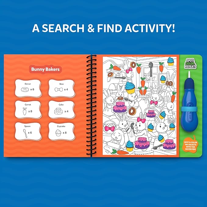 Skillmatics Reusable Search & Find Book - Water Spotter, Mess-Free Learning Activity, Stocking Stuffers, Animals, Christmas Fun, Travel Toy, Gifts for Boys & Girls Ages 4, 5, 6, 7, 8