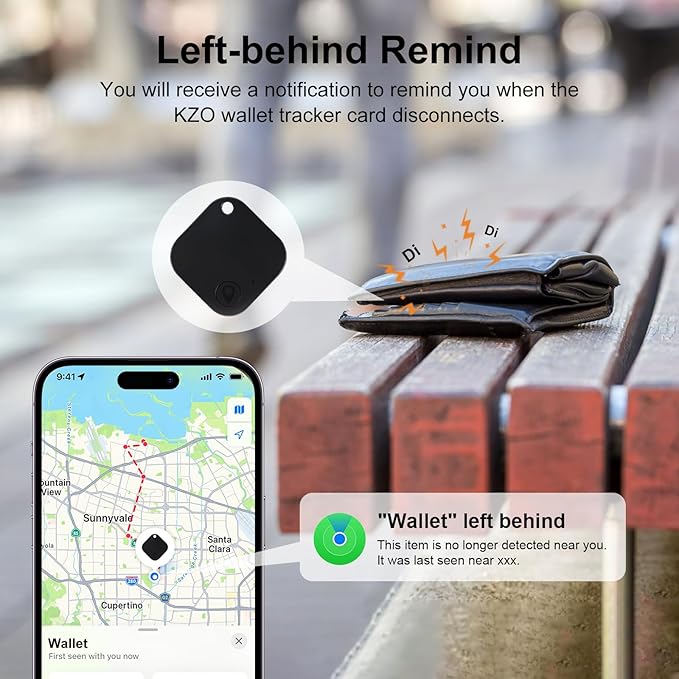 Air Tags-4 Pack Bluetooth Tracker Tag with Extra Battery, Work with Apple Find My (iOS Only, Not for Android), Item Finder for Keys, Backpack, Suitcase, Wallet, Luggage, Black