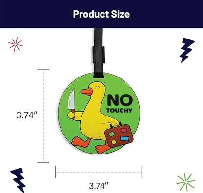 Funny Luggage Tag – Hilarious Travel ID Tag with Sarcastic Saying – Durable & Easy to Spot Suitcase Tag for Men, Women, Frequent Flyers, or Gag Gift for Travelers - No Touchy