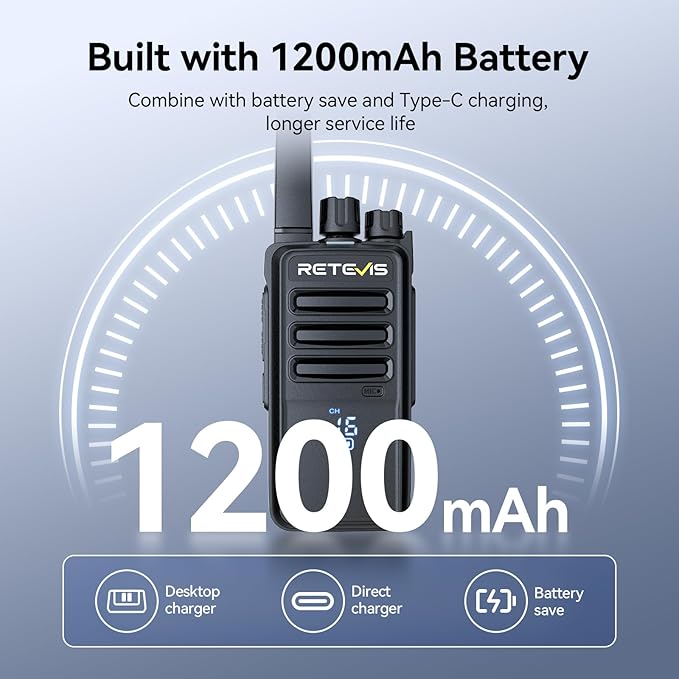 Retevis RT68H Two Way Radio,Walkie Talkies Long Range, Visualization,Shatterproof Hidden Display,VOX Hands Free, Rechargeable Walkie Talkie for Adults with Charging Base,for Factory Warehouse(10 Pack)