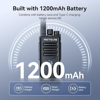 Retevis RT68H Two Way Radio,Walkie Talkies Long Range, Visualization,Shatterproof Hidden Display,VOX Hands Free, Rechargeable Walkie Talkie for Adults with Charging Base,for Factory Warehouse(10 Pack)
