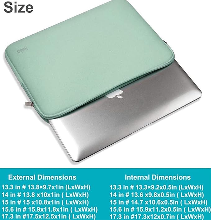 15.6 Inch Laptop Case, Resistant Neoprene Notebook Computer Pocket Case/Tablet Briefcase Carrying Bag Compatible for Asus Fujitsu HP Sony Toshiba - (LightBlue)