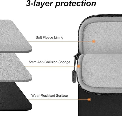 ARVOK 15 15.6 16 Inch Laptop Sleeve with Front Pocket, Shockproof 360 Protective Laptop Case Briefcase Handbag, Computer Carrying Bag Compatible with MacBook Air/Pro, Lenovo/HP/Dell/Asus/Acer, Black