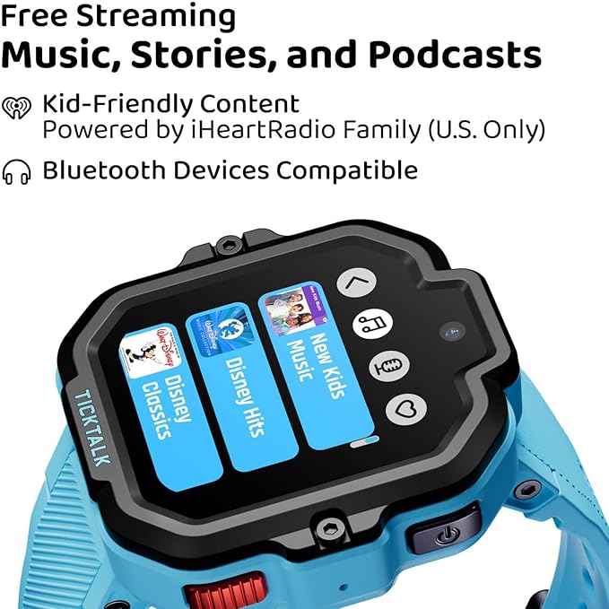 TickTalk 5 Kids Smart Watch with GPS Tracker, Voice & Video Calling, Texts, SOS & Parental Controls | Safe 4G LTE Smartwatch with Free Music, Reminders & School Mode for Boys & Girls Ages 3-12