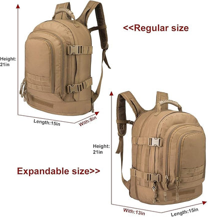 Greencity Laptop Backpacks Tactical 3 Day Expandable Bug Out Bag Classic Case Travel Hiking，Coyote