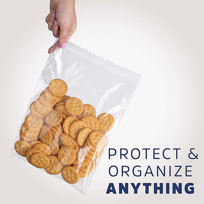 Clear Plastic Reclosable Zip Bags - Bulk GPI Case of 1000 8" x 10" 2 mil Thick Strong & Durable Poly Baggies With Resealable Zip Top Lock For Travel, Storage, Packaging & Shipping.