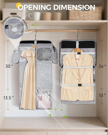 MATEIN Carry On Garment Bags for Airplanes, Travel Garment Bags for Women Up to 5 Suits with Aroma Pads & USB Port, Convertible Wrinkle Free Hanging Suit Carrier with Shoe Compartment Fit 15.6" Laptop