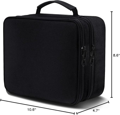 Smof Electronics Travel Organizer, Waterproof Cable Organizer Bag for Electronic Accessories 3 Layer Large Shockproof Cable Storage Bag for Cord, Power Bank, Tablet- Black