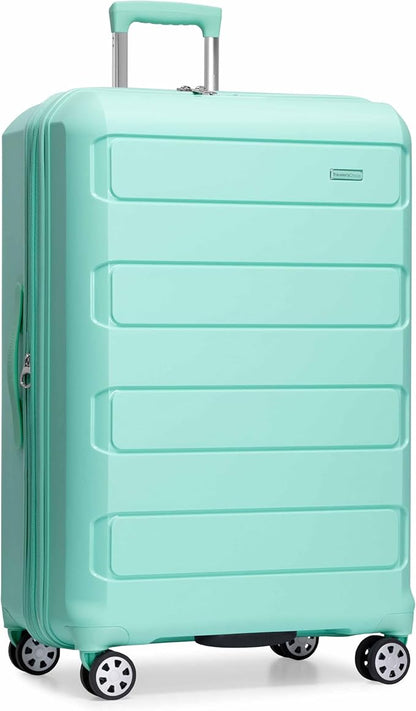 Traveler's Choice Pagosa Indestructible Hardshell Expandable Spinner Luggage, Mint, 30-Inch Large