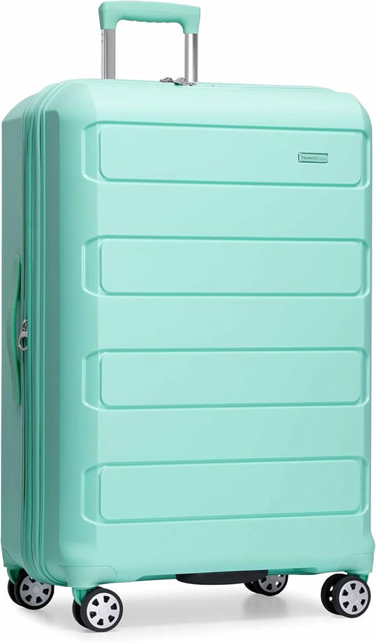 Traveler's Choice Pagosa Indestructible Hardshell Expandable Spinner Luggage, Mint, 30-Inch Large