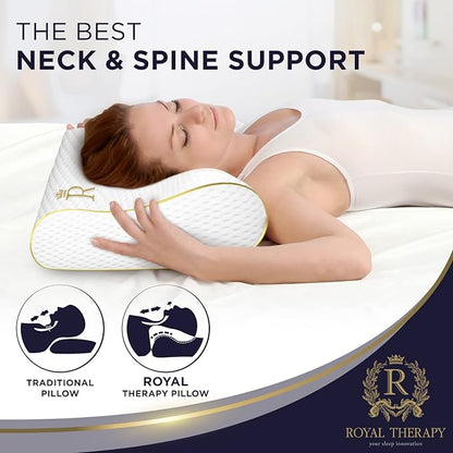 Memory Foam Pillow, Cervical Pillow, 4-Layer Queen, Contour Pillow, Side Sleeper, Neck Support, Pillow for Neck Pain, CertiPUR-US
