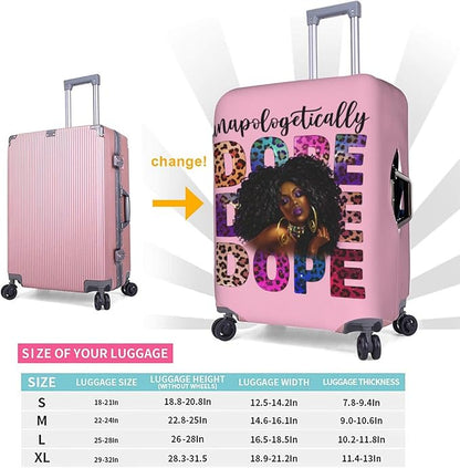 Travel Suitcase Protector African American Girl Elastic Protective Washable Luggage Cover With Concealed Zipper Suitable For 18-32 Inch(S (for 18-21 inch luggage))
