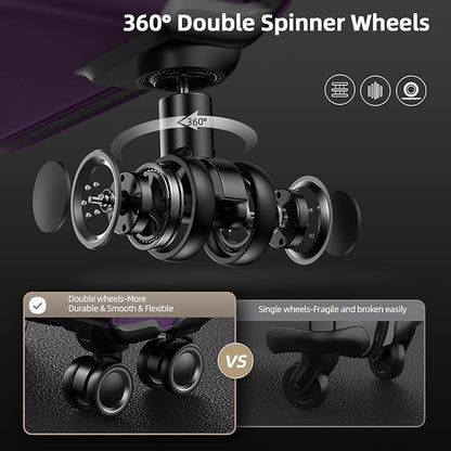 SHOWKOO Luggage Sets 3 Piece Softside Expandable Lightweight Durable Suitcase Sets Double Spinner Wheels TSA Lock Purple (20in/24in/28in)