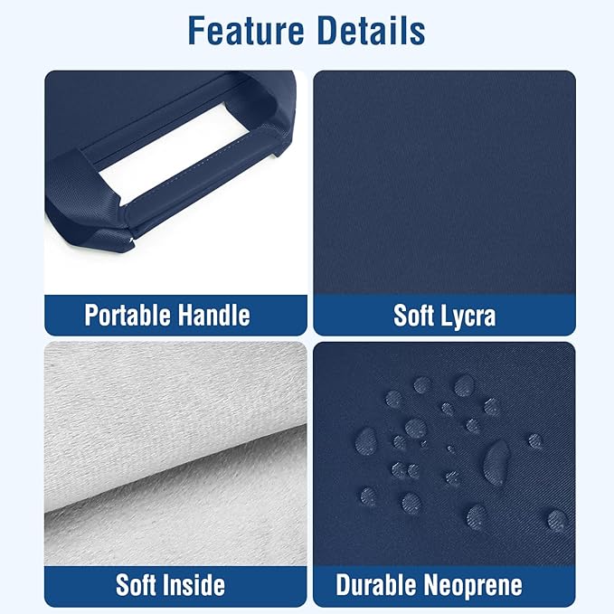 MOSISO Laptop Case 13.3 inch, 13-13.3 inch Laptop Sleeve Bag Compatible with MacBook Air/Pro 13 / Pro 14, HP Dell ASUS, Neoprene Carrying Computer Bag with Handle&Detachable Small Case, Navy Blue