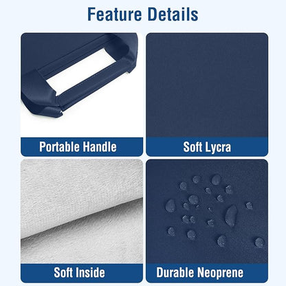MOSISO Laptop Case 13.3 inch, 13-13.3 inch Laptop Sleeve Bag Compatible with MacBook Air/Pro 13 / Pro 14, HP Dell ASUS, Neoprene Carrying Computer Bag with Handle&Detachable Small Case, Navy Blue