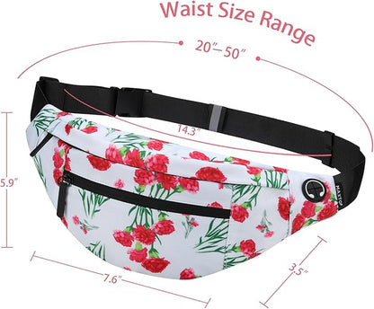 MAXTOP Large Crossbody Fanny Pack with 4-Zipper Pockets,Gifts for Enjoy Sports Festival Workout Traveling Running Casual Hands-Free Wallets Waist Pack Phone Bag Carrying All Phones