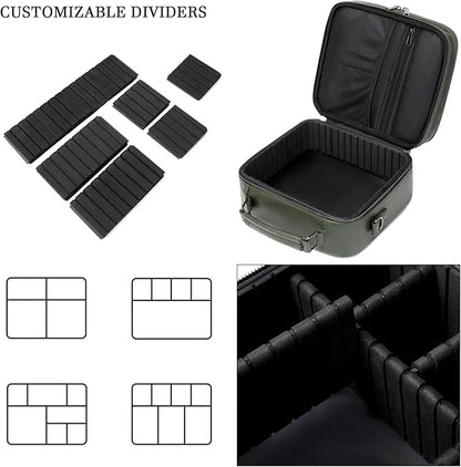 KYALOU Electronics Travel Organizer, Large Electronic Accessories Cable Case with Adjustable Dividers, Waterproof Tech Storage Bag Gifts with Double Layers for Cord, Charger, Power Bank - Olive Green
