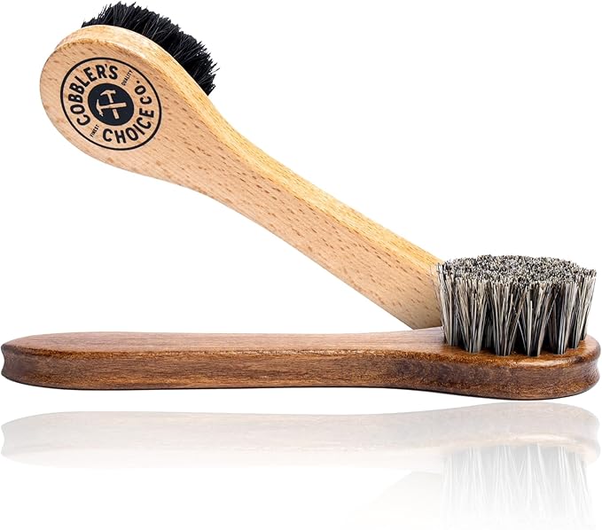 Cobbler’s Choice Co. Horsehair Dauber Brush Bundle for Leather Care and Restoration - Brown and Tan