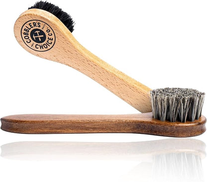 Cobbler’s Choice Co. Horsehair Dauber Brush Bundle for Leather Care and Restoration - Brown and Tan