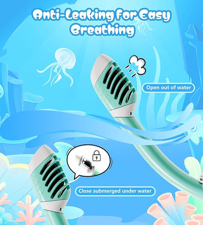 Aegend Snorkeling Gear for Adults Youth Kids, Dry Snorkel Set Panoramic View Enhanced Anti-Leak and Anti-Fog Technology, Adjustable Strap for Snorkeling Scuba Diving Swimming with Mesh Bag