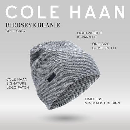 Cole Haan Men's Heritage Rib Cuff Wool Beanie Hat, One Size