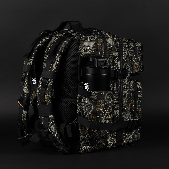 WOLFpak 35L Athletic Gym Backpack - Durable 1000D Waterproof Oxford Material with MOLLE Webbing, Laptop Pocket & Dual Cup Holders, Durable Fitness/Travel/Military Daypack (Illuminati)