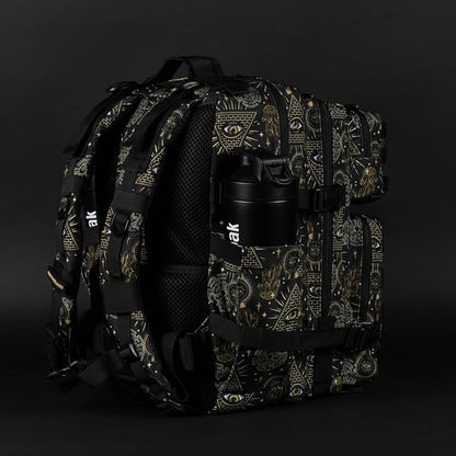 WOLFpak 35L Athletic Gym Backpack - Durable 1000D Waterproof Oxford Material with MOLLE Webbing, Laptop Pocket & Dual Cup Holders, Durable Fitness/Travel/Military Daypack (Illuminati)
