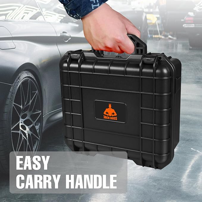 14x 11.5x 6.5 Inch Hard Case, Portable Weather Waterproof Protective Camera Case with Customizable Foam, Fit Use of Drones, Camera, Equipments, Black，upgraded