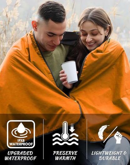 DUKUSEEK Hooded Outdoor Blanket, Extra Large (79 "x 56") Waterproof Camping Blanket, Quilted Fleece, Warm, Windproof, Sand Proof, Portable and Wear-Resistant, for Sports, Picnic, Hiking, Travel…