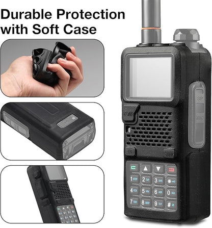 BAOFENG UV-5RM Plus 10W Ham Radio Handheld, UHF VHF Long Range Two Way Radio Walkie Talkie, NOAA FM AM(Airband) Receiver, with Protection Case, 2500mAh Battery USB-C Rechargeable, Chirp Compatible
