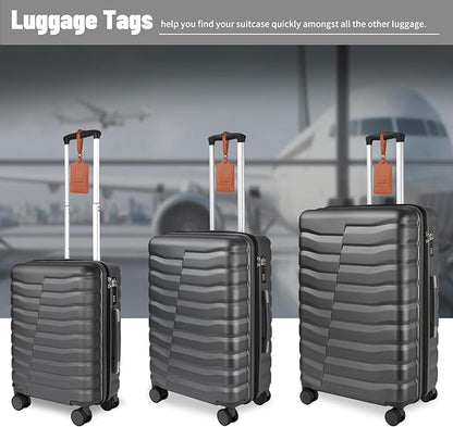 5-Piece Lightweight Luggage with Backpack Sets, ABS+PC Hard Shell Suitcase with TSA Lock & YKK Zipper (Grey, 20in/24in/28in/BP/TB)