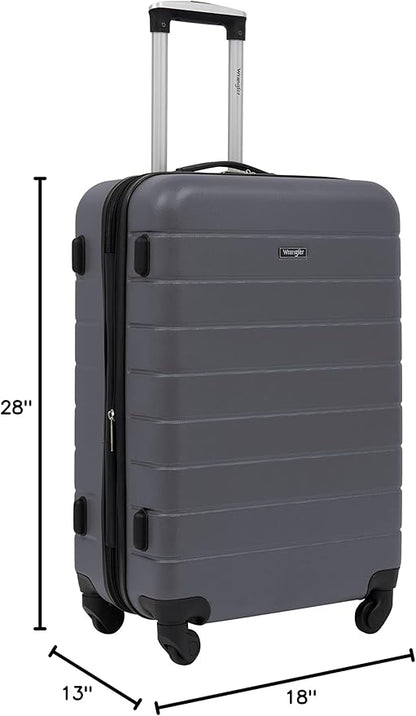 Wrangler Smart Luggage Set with Cup Holder and USB Port, Quiet Shade, 3 Piece