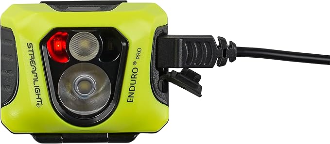 Streamlight 61435 Enduro Pro USB 200-Lumen 2080-Candela Ultra-Light LED Rechargeable Headlamp with Spot & Flood Beams, Elastic Head Strap, and USB Cable, Yellow