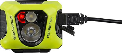 Streamlight 61435 Enduro Pro USB 200-Lumen 2080-Candela Ultra-Light LED Rechargeable Headlamp with Spot & Flood Beams, Elastic Head Strap, and USB Cable, Yellow