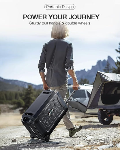 GRECELL Portable Power Station 4000W with Expansion Battery 5040Wh LiFePO4 Power Station 16 Outlets with 20ms UPS Backup for Home Blackout, Camping, RV, Emergency