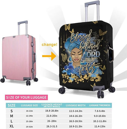 Travel Suitcase Protector African American Girl Elastic Protective Washable Luggage Cover With Concealed Zipper Suitable For 18-32 Inch(S (for 18-21 inch luggage))