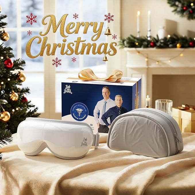 BOB AND BRAD Eye Massager with Heat and Cooling FSA Eligible, EyeOasis 3 Eye Mask for Migraine, Heated Face Massager for Dry Eye Strain Relief Improve Sleep, White Elephant Christmas Gifts for Women
