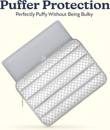 Vandel Puffy Laptop Sleeve Case, 13-14 inch Laptop Sleeve Bag Case 13.3 Inch, Compatible with MacBook Air/Pro 13 / Pro 14, iPad Pro 12.9, HP Dell ASUS, Cute Checker Mac Book Computer Bag Cover