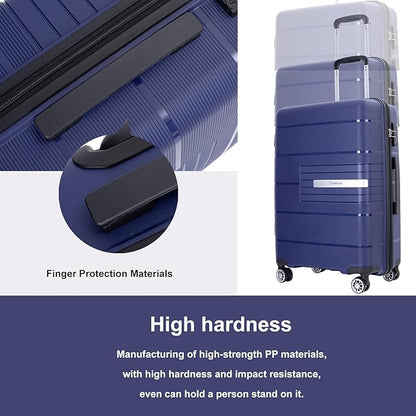 Travelhouse Luggage Sets, Expandable Hardside Suitcases 24in/28in, Carry on 20in,3 Piece Set Travel Luggages Clearance with Double Spinner Wheels TSA Lock Lightweight (Blue-1206)